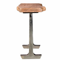 Natural Acacia Wood Iron Metal Console