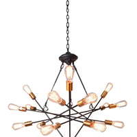 Black and Brass Pom Pom Want Chandelier