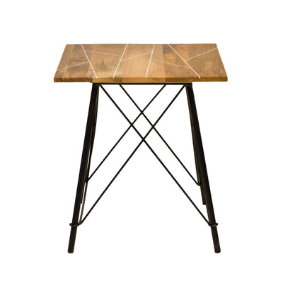 Natural Rustic Geo End Side Table
