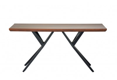 Brown Black Wood Metal Console