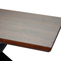 Brown Black Wood Metal Console