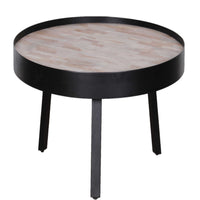 21" Round Modern Industrial Multi Grain Coffee Table