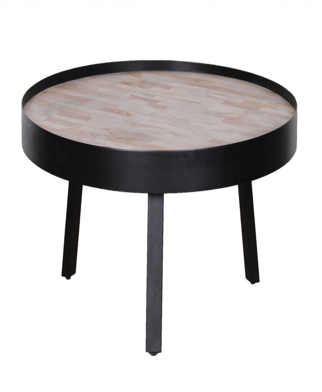 21" Round Modern Industrial Multi Grain Coffee Table