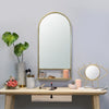 Bohemian Gold Metal Frame Mirror with Collapsible Shelf