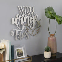 Gold Brave Wings Metal Wall Decor