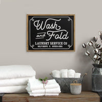 Wash and Fold Vintage Look Wood Framed Wall Art