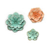 S-3 Distressed Stunning Tricolor Metal Flowers