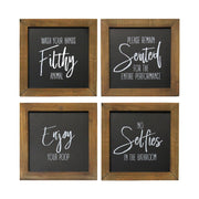 Set of 4 Funny Bathroom Wall Art