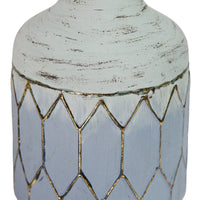 Bohemian Blue Distressed Metal Table Vase