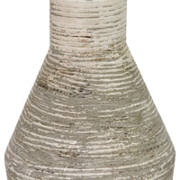 16" Boho Vibe Earth Tone Metal Decorative Table Vase