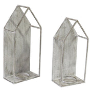 S-2 Farmhouse Style Distressed Metal Candleholders