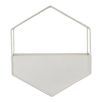 Modern White Metal Hexagonal Hanging Wall Planter