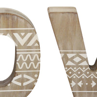 Tribal Design Love 3D Wood Wall or Table Decor