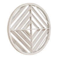 Modern Scandinavian Inspired White Wood Medallion Wall Decor