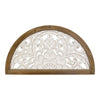 Distressed White and Natural Wood Scroll Design Over Door Wall Hanging