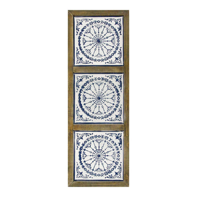 Distressed Mykonos Medallion Metal and Wood Wall Decor