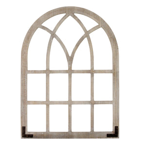 Distressed Wood Framed Window Arch Wall Decor