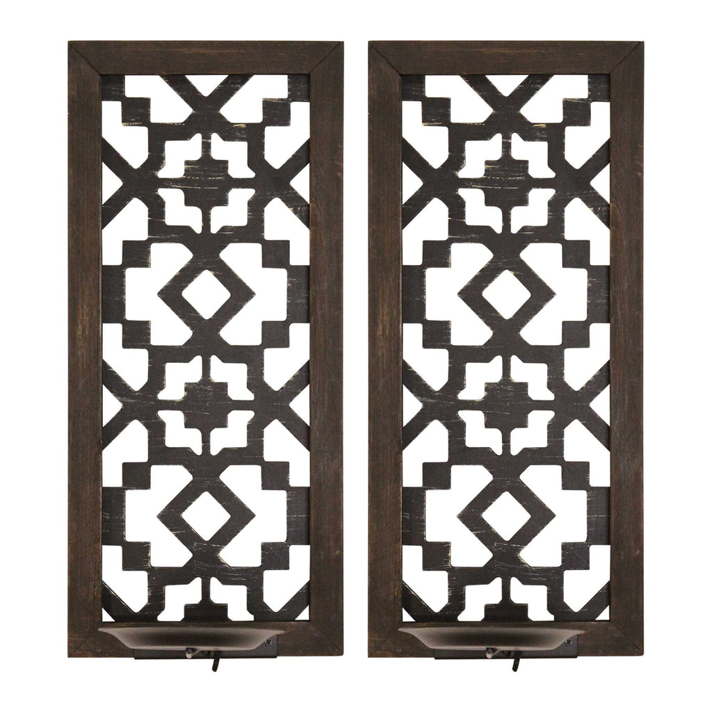 S 2 Black Laser Cut Sconces