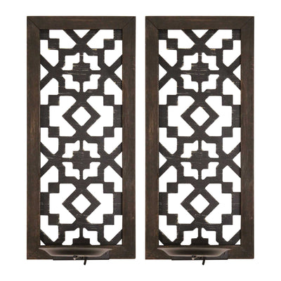 S 2 Black Laser Cut Sconces