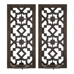 S 2 Black Laser Cut Sconces