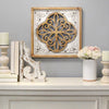 Distressed White Enamel Metal and Wood Framed Wall Art