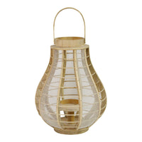 Bamboo and Wood Burlap Mesh Lantern