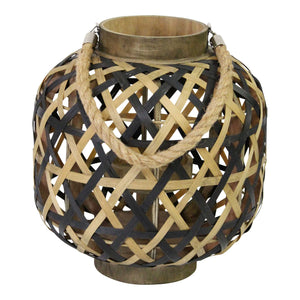 Boho Two-Tone Woven Lantern