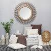 34" Bamboo Tulum Rattan Wall Mirror