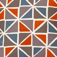 Orange and Blue Geometric Design Square Pillow