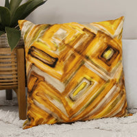 Shades of Yellow Abstract Design Square Pillow