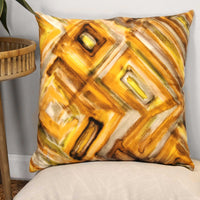 Shades of Yellow Abstract Design Square Pillow