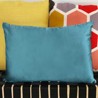 Teal Aqua Velvet Rectangular Lumbar Pillow