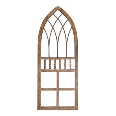 Cathedral-Style Wood and Metal Arch Panel