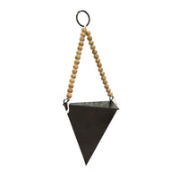 Set of 2 Triangle Metal and Wood Wall Planters