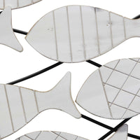 Distressed Fish in Motion Metal Wall Sculpture