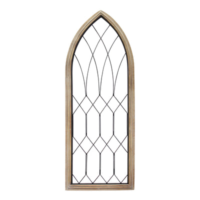 Cathedral Style Wood and Metal Window Panel