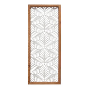 Carved Leaf Wood Framed Wall Panel