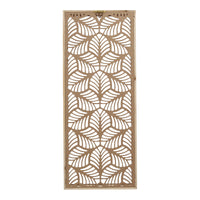 Carved Leaf Wood Framed Wall Panel