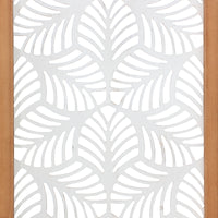 Carved Leaf Wood Framed Wall Panel