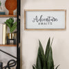 Adventure Awaits Natural Wood and White Framed Wall Art