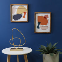 Multi Color Mid Century Mod Abstract 2 Framed Wall Art
