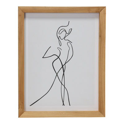 Black and White Body Outline Wooden Framed Wall Art