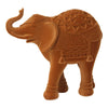 Burnt Orange Velvet Elephant Tabletop Sculpture