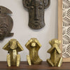 S-3 Gold Distressed Wise Monkey Sculptures