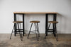 24" Round Charcoal Brown Ash Wood And Steel Bar Stool