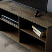 Warm Dark Finish Multi Compartment TV Stand or Media Center