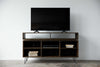 Warm Dark Finish 8 Compartment TV Stand or Media Center