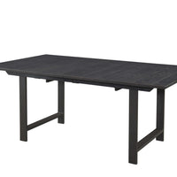Adjustable Charcoal Black Distressed Oak And Steel Dining Table