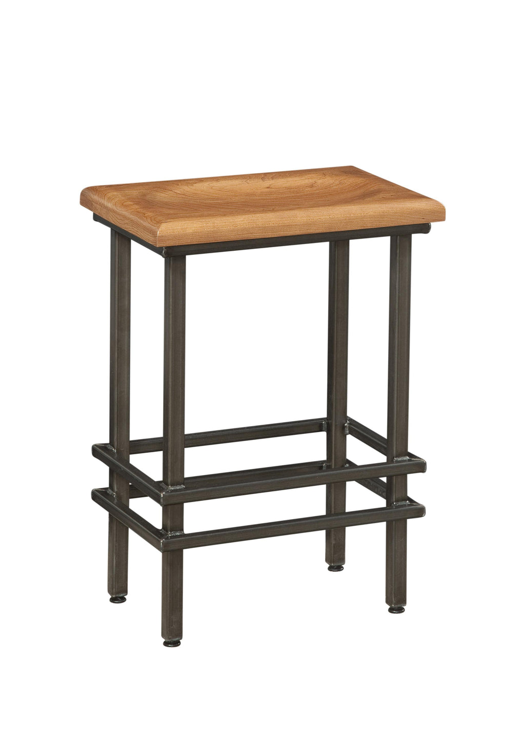 24" Deco Natural Cherry And Black Steel Bar Stool