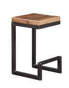 24" Natural Reclaimed Oak And Black Bar Stool